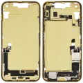 Mid-Frame Housing  W/ Charging Port Flex & Small Parts  For iPhone 14 Plus (US Version) (Used OEM Pull: Grade C) (Yellow)