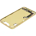 Mid-Frame Housing  W/ Charging Port Flex & Small Parts  For iPhone 14 Plus (US Version) (Used OEM Pull: Grade C) (Yellow)