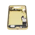 Mid-Frame Housing  W/ Charging Port Flex & Small Parts  For iPhone 14 Plus (US Version) (Used OEM Pull: Grade C) (Yellow)