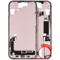 Mid-Frame Housing  W/ Charging Port Flex & Small Parts  For iPhone 15 (US Version) (Used OEM Pull: Grade B) (Pink)