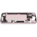 Mid-Frame Housing  W/ Charging Port Flex & Small Parts  For iPhone 15 (US Version) (Used OEM Pull: Grade B) (Pink)