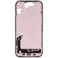 Mid-Frame Housing  W/ Charging Port Flex & Small Parts  For iPhone 15 (US Version) (Used OEM Pull: Grade C) (Pink)