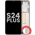 OLED Assembly With Frame For Samsung Galaxy S24 Plus 5G (US & International Version) (Used OEM Pull: Grade A) (Marble Grey)