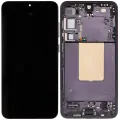 OLED Assembly With Frame For Samsung Galaxy S24 Plus 5G (US & International Version) (Used OEM Pull: Grade A) (Onyx Black)