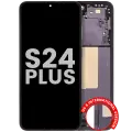 OLED Assembly With Frame For Samsung Galaxy S24 Plus 5G (US & International Version) (Used OEM Pull: Grade B/C) (Onyx Black)
