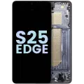 OLED Assembly With Frame Compatible For Samsung Galaxy S25 Edge (Service Pack) (Titanium Jetblack)