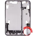 Mid-Frame Housing  W/ Charging Port Flex & Small Parts  For iPhone 14 (EU / Global Version) (Used OEM Pull: Grade A) (Purple)
