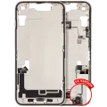 Mid-Frame Housing  W/ Charging Port Flex & Small Parts  For iPhone 14 (US Version) (Used OEM Pull: Grade A) (Starlight)
