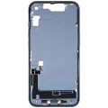 Mid-Frame Housing  W/ Charging Port Flex & Small Parts  For iPhone 14 (US Version) (Used OEM Pull: Grade B) (Blue)