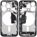 Mid-Frame Housing  W/ Charging Port Flex & Small Parts  For iPhone 15 Pro (EU / Global Version) (Used OEM Pull: Grade C) (Blue Titanium)