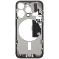 Mid-Frame Housing  W/ Charging Port Flex & Small Parts  For iPhone 15 Pro (EU / Global Version) (Used OEM Pull: Grade B) (Natural Titanium)