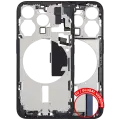 Mid-Frame Housing  W/ Charging Port Flex & Small Parts  For iPhone 15 Pro (EU / Global Version) (Used OEM Pull: Grade B) (Blue Titanium)