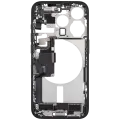 Mid-Frame Housing  W/ Charging Port Flex & Small Parts  For iPhone 15 Pro (EU / Global Version) (Used OEM Pull: Grade B) (Blue Titanium)