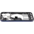 Mid-Frame Housing  W/ Charging Port Flex & Small Parts  For iPhone 15 Pro (EU / Global Version) (Used OEM Pull: Grade B) (Blue Titanium)