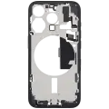 Mid-Frame Housing  W/ Charging Port Flex & Small Parts  For iPhone 15 Pro (EU / Global Version) (Used OEM Pull: Grade A) (Blue Titanium)
