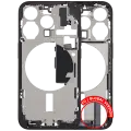 Mid-Frame Housing  W/ Charging Port Flex & Small Parts  For iPhone 15 Pro (EU / Global Version) (Used OEM Pull: Grade A) (Black Titanium)
