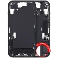 Mid-Frame Housing  W/ Charging Port Flex & Small Parts  For iPhone 15 (EU / Global Version) (Used OEM Pull: Grade A) (Black)