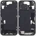 Mid-Frame Housing  W/ Charging Port Flex & Small Parts  For iPhone 15 (EU / Global Version) (Used OEM Pull: Grade A) (Black)