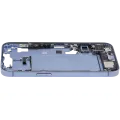 Mid-Frame Housing  W/ Charging Port Flex & Small Parts  For iPhone 14 (EU / Global Version) (Used OEM Pull: Grade C) (Blue)