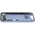 Mid-Frame Housing  W/ Charging Port Flex & Small Parts  For iPhone 14 (EU / Global Version) (Used OEM Pull: Grade B) (Blue)