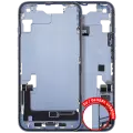 Mid-Frame Housing  W/ Charging Port Flex & Small Parts  For iPhone 14 (EU / Global Version) (Used OEM Pull: Grade A) (Blue)