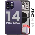 Back Housing W/ Charging Port Flex & Small Parts  For iPhone 14 Pro Max (US Version) (Used OEM Pull: Grade B) (Deep Purple)