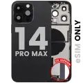 Back Housing W/ Charging Port Flex & Small Parts  For iPhone 14 Pro Max (US Version) (Used OEM Pull: Grade B) (Space Black)