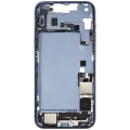 Mid-Frame Housing  W/ Charging Port Flex & Small Parts  For iPhone 14 Plus (US Version) (Used OEM Pull: Grade A) (Blue)