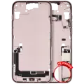 Mid-Frame Housing  W/ Charging Port Flex & Small Parts  For iPhone 15 Plus (US Version) (Used OEM Pull: Grade A) (Pink)