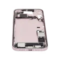 Mid-Frame Housing  W/ Charging Port Flex & Small Parts  For iPhone 15 Plus (US Version) (Used OEM Pull: Grade A) (Pink)