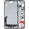 Mid-Frame Housing  W/ Charging Port Flex & Small Parts  For iPhone 15 Plus (US Version) (Used OEM Pull: Grade C) (Blue)