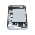 Mid-Frame Housing  W/ Charging Port Flex & Small Parts  For iPhone 15 Plus (US Version) (Used OEM Pull: Grade C) (Blue)