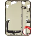 Mid-Frame Housing  W/ Charging Port Flex & Small Parts  For iPhone 15 Plus (US Version) (Used OEM Pull: Grade C) (Yellow)