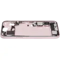 Mid-Frame Housing  W/ Charging Port Flex & Small Parts  For iPhone 15 Plus (US Version) (Used OEM Pull: Grade C) (Pink)