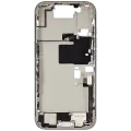 Mid-Frame Housing  W/ Charging Port Flex & Small Parts  For iPhone 16 Pro (US Version) (Used OEM Pull: Grade C) (White Titanium)