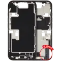 Mid-Frame Housing  W/ Charging Port Flex & Small Parts  For iPhone 16 Pro (US Version) (Used OEM Pull: Grade C) (Black Titanium)