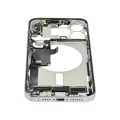 Mid-Frame Housing  W/ Charging Port Flex & Small Parts  For iPhone 15 Pro Max (US Version) (Used OEM Pull: Grade C) (White Titanium)