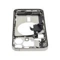 Mid-Frame Housing  W/ Charging Port Flex & Small Parts  For iPhone 15 Pro Max (US Version) (Used OEM Pull: Grade C) (Natural Titanium)