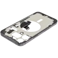 Mid-Frame Housing  W/ Charging Port Flex & Small Parts  For iPhone 15 Pro Max (US Version) (Used OEM Pull: Grade C) (Black Titanium)