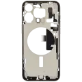 Mid-Frame Housing  W/ Charging Port Flex & Small Parts  For iPhone 15 Pro Max (US Version) (Used OEM Pull: Grade B) (White Titanium)