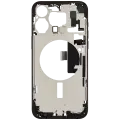 Mid-Frame Housing  W/ Charging Port Flex & Small Parts  For iPhone 15 Pro Max (US Version) (Used OEM Pull: Grade B) (Black Titanium)