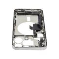 Mid-Frame Housing  W/ Charging Port Flex & Small Parts  For iPhone 15 Pro Max (US Version) (Used OEM Pull: Grade A) (White Titanium)