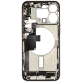 Mid-Frame Housing  W/ Charging Port Flex & Small Parts  For iPhone 15 Pro Max (US Version) (Used OEM Pull: Grade A) (Natural Titanium)