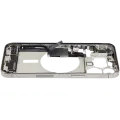 Mid-Frame Housing  W/ Charging Port Flex & Small Parts  For iPhone 15 Pro Max (US Version) (Used OEM Pull: Grade A) (Natural Titanium)