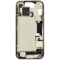 Mid-Frame Housing  W/ Charging Port Flex & Small Parts  For iPhone 15 (US Version) (Used OEM Pull: Grade C) (Yellow)