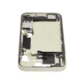 Mid-Frame Housing  W/ Charging Port Flex & Small Parts  For iPhone 15 (US Version) (Used OEM Pull: Grade C) (Yellow)