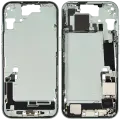 Mid-Frame Housing  W/ Charging Port Flex & Small Parts  For iPhone 15 (US Version) (Used OEM Pull: Grade B) (Green)
