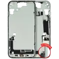 Mid-Frame Housing  W/ Charging Port Flex & Small Parts  For iPhone 15 (US Version) (Used OEM Pull: Grade A) (Green)