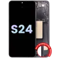 OLED Assembly With Frame For Samsung Galaxy S24 5G (US & International Version) (Service Pack) (Onyx Black)