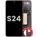 OLED Assembly With Frame For Samsung Galaxy S24 5G (US & International Version) (Used OEM Pull: Grade A) (Onyx Black)